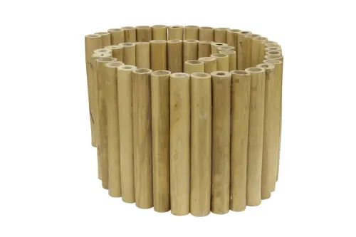 Product image of the product “Bamboo panelling, Apus (yellow-brown) made with flexible stainless steel. Diameter 3-5cm 220x37 cm Height. ”